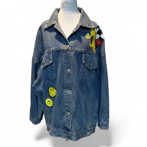 Women’s size Large embellished denim jacket